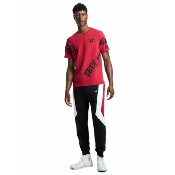 True Religion Men's True Verb Scatter Tee T-Shirt - Ruby Red - Picture 6 of 11